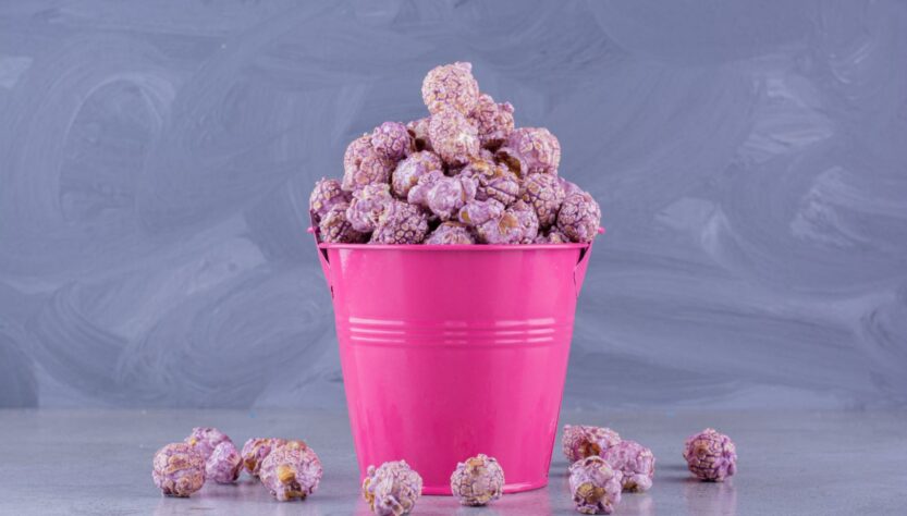 purple-colored popcorn balls