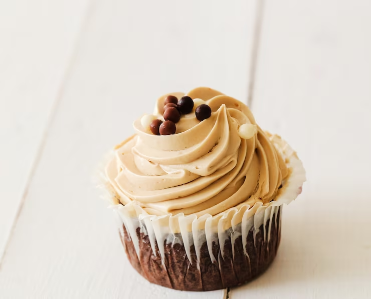 Close-Up of Mocha Cupcake